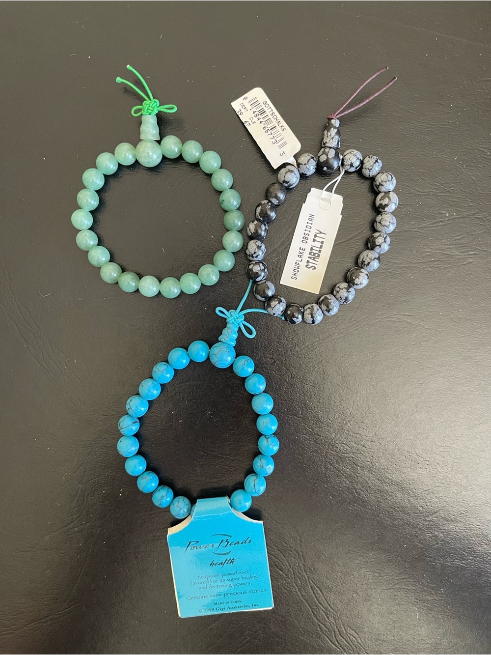3 gemstone Stretch Bracelet.